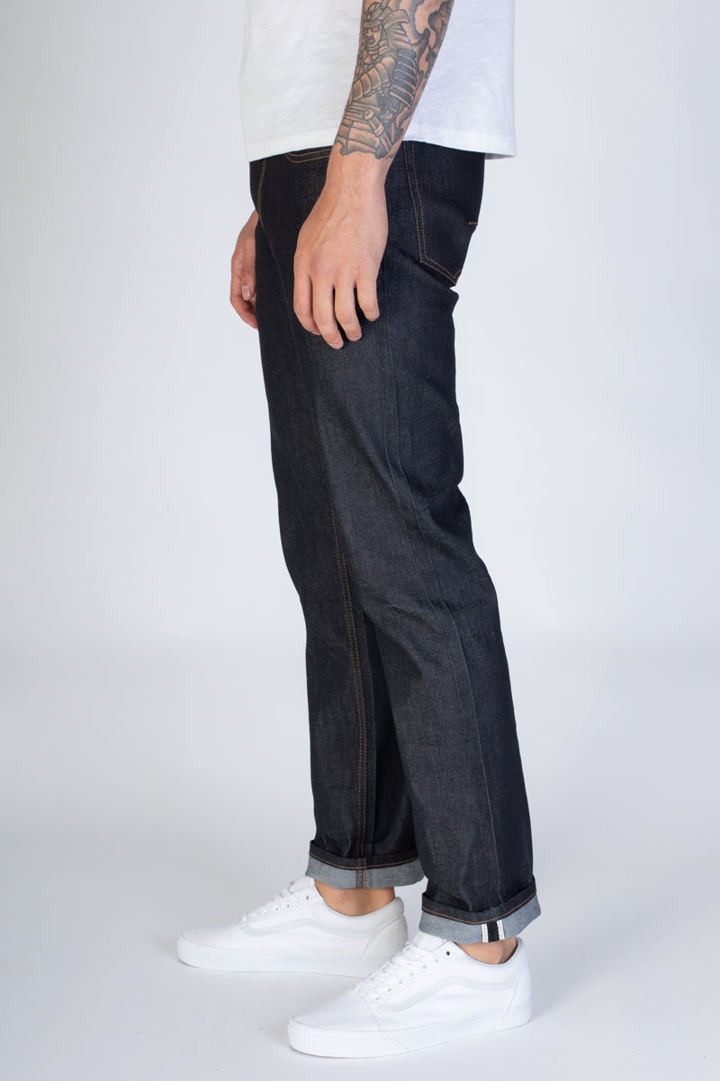 Basic Selvedge Slim/Straight Jeans (Black) (3951440920678)