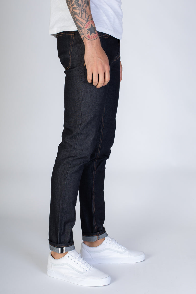 Basic Selvedge Skinny Jeans (Black) (3934691459174)