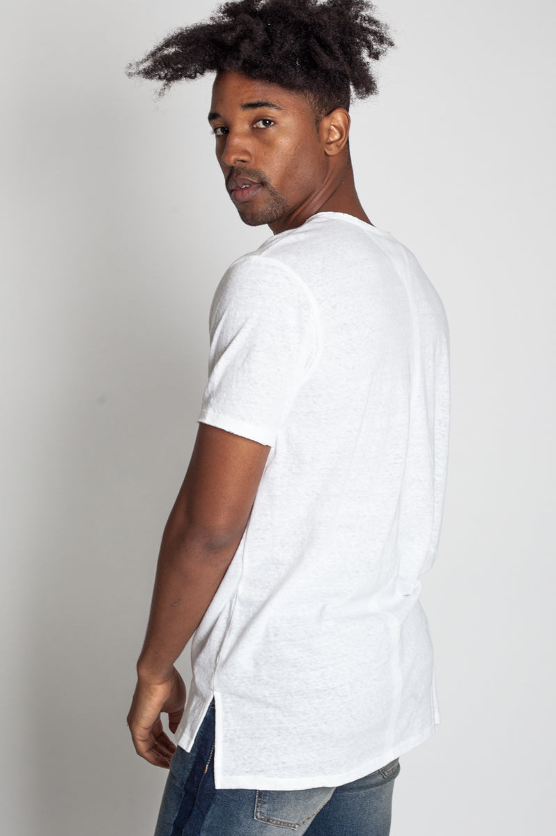 Raw Edge V-Neck Tee (Available in Other Colors) (1191712948268)