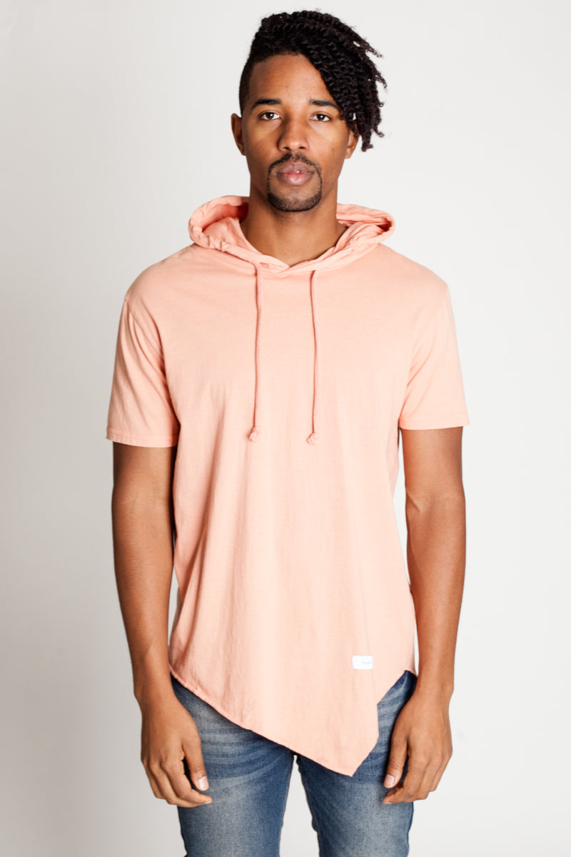 Pink short sleeve hoodie hot sale mens