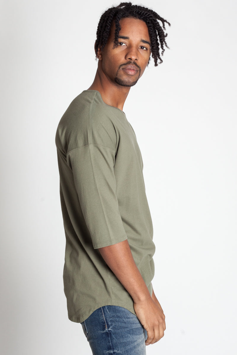 Drop Shoulder tee with Scallop Hem (Available in Other Colors) (1191634042924)