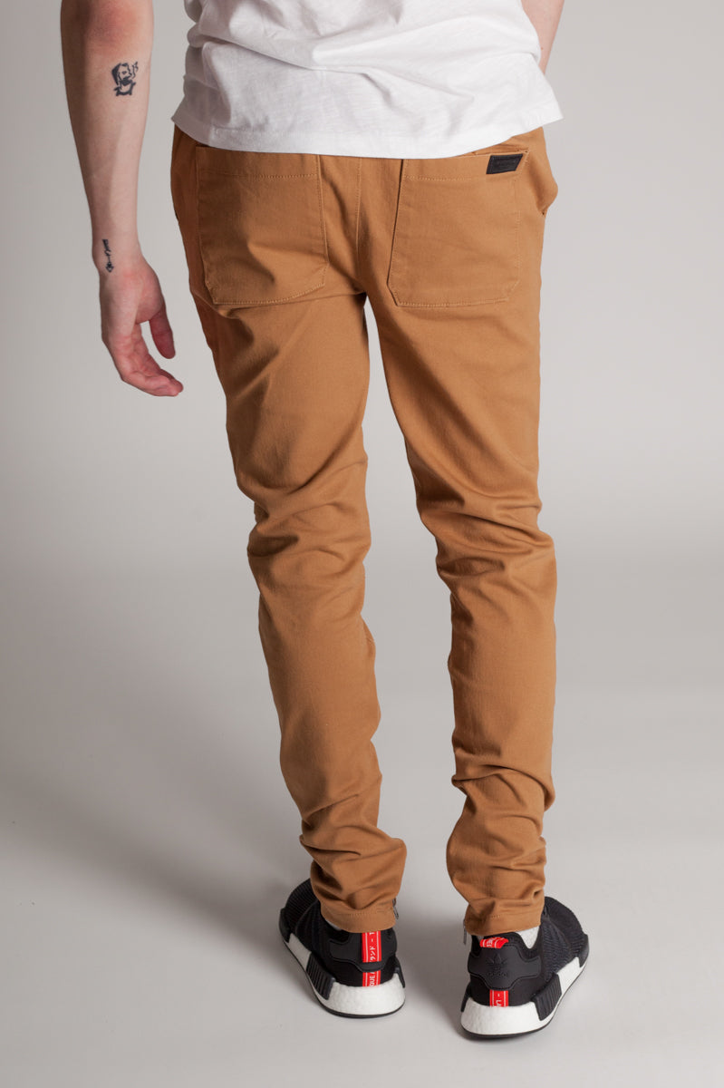 Ankle Zip Jeans (Camel) (1222186270764)
