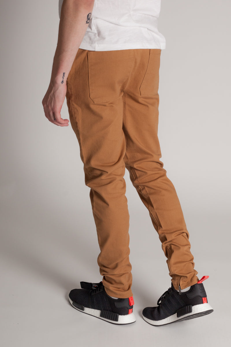 Ankle Zip Jeans (Camel) (1222186270764)