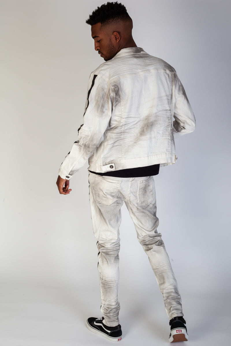 Smoke Twill Jacket With Side Stripes (White Smoke) (3961186975846)