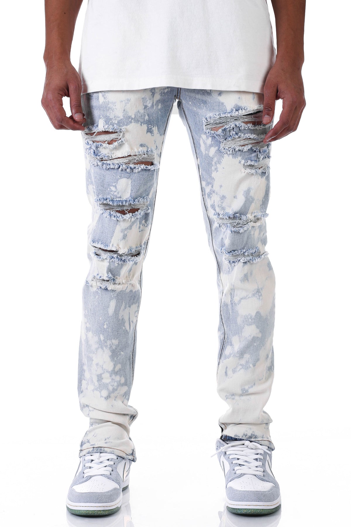 BLEACHED ANKLE ZIP JEANS – KDNK