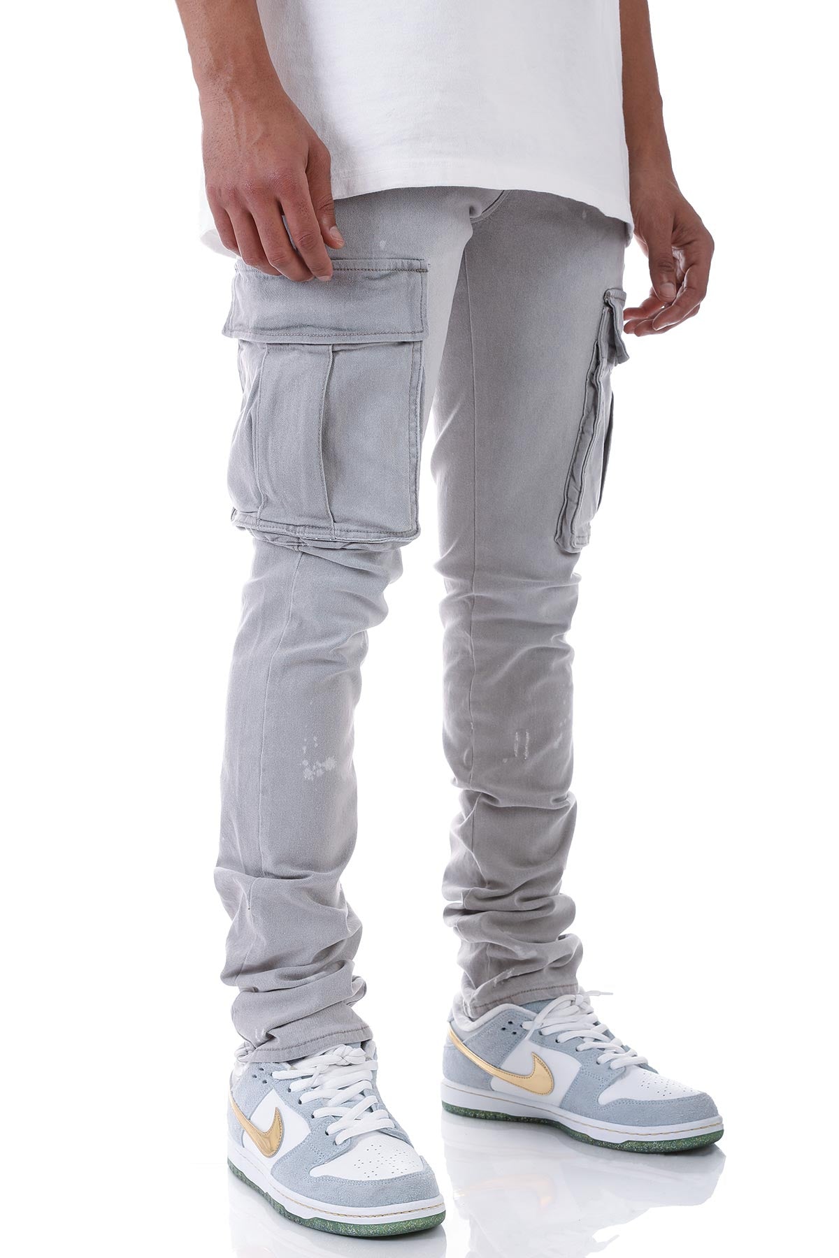 STACKED DOUBLE CARGO JEANS