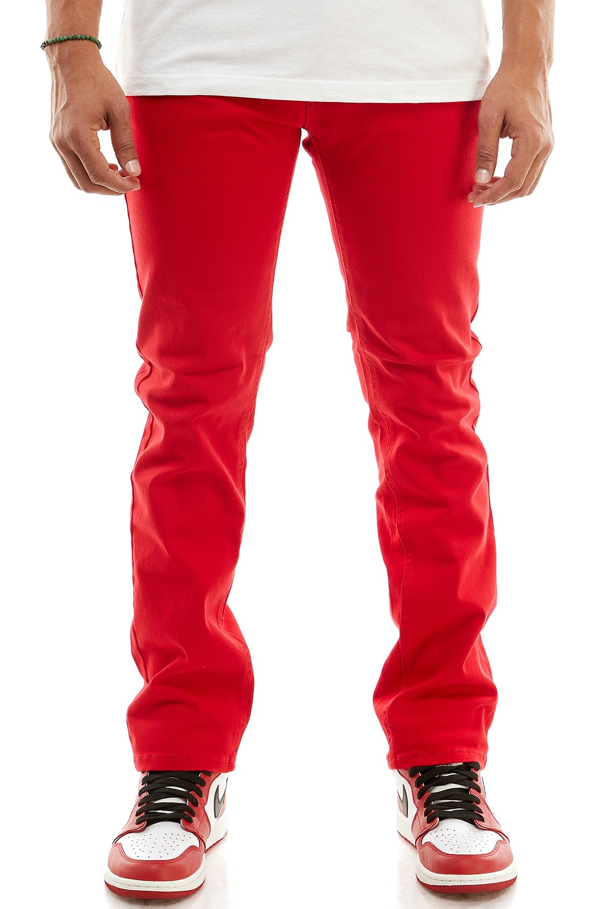 Red 5-Pocket Pants for Men