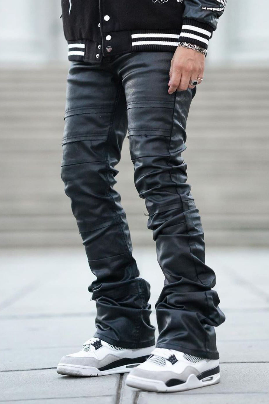 SUPER STACKED WAXED PANTS