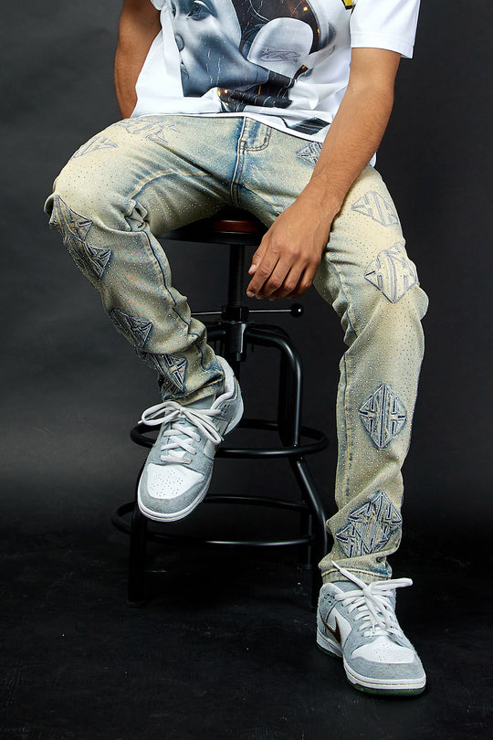 SIGIL RHINESTONE SKINNY JEANS