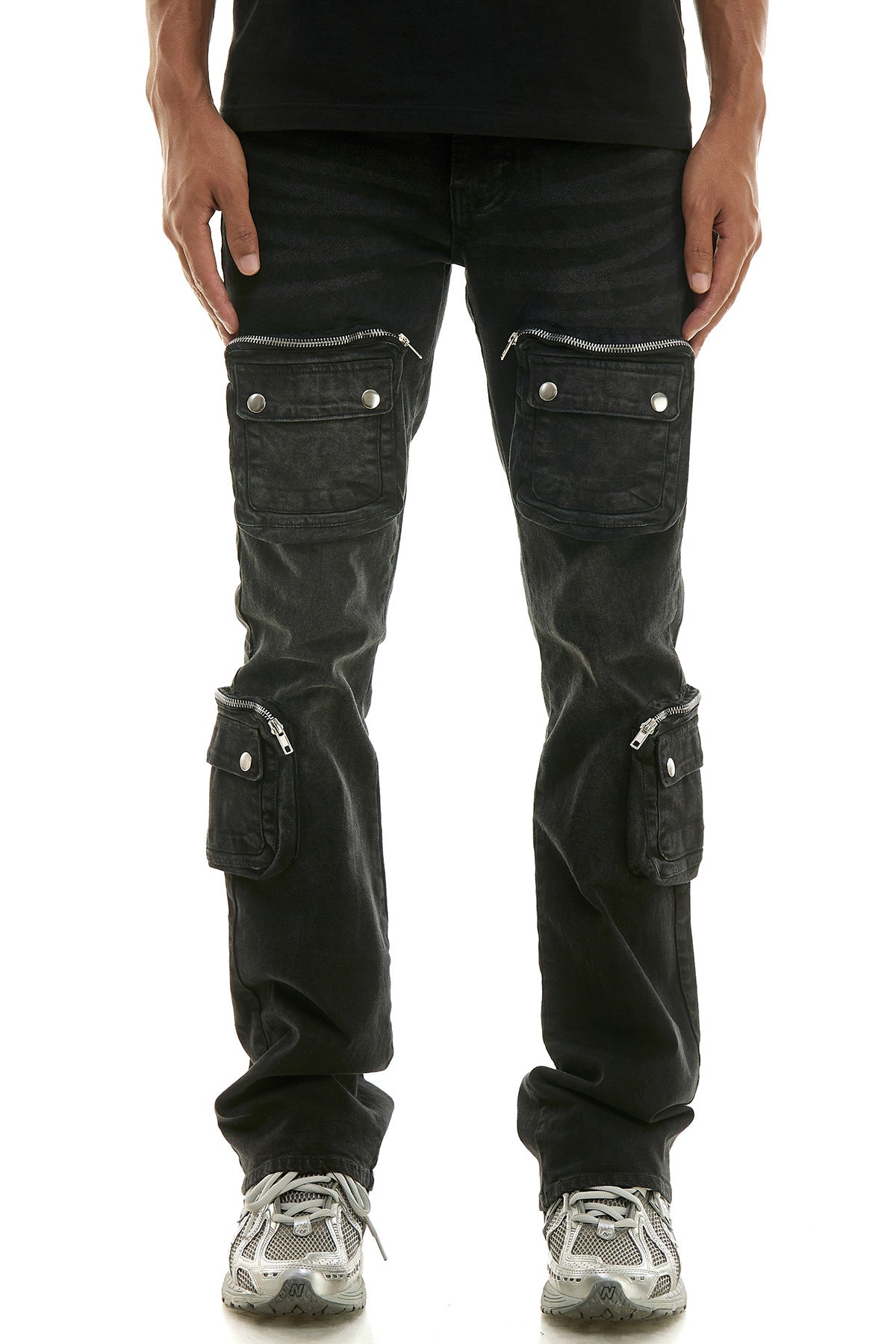 3D CARGO FLARE JEANS