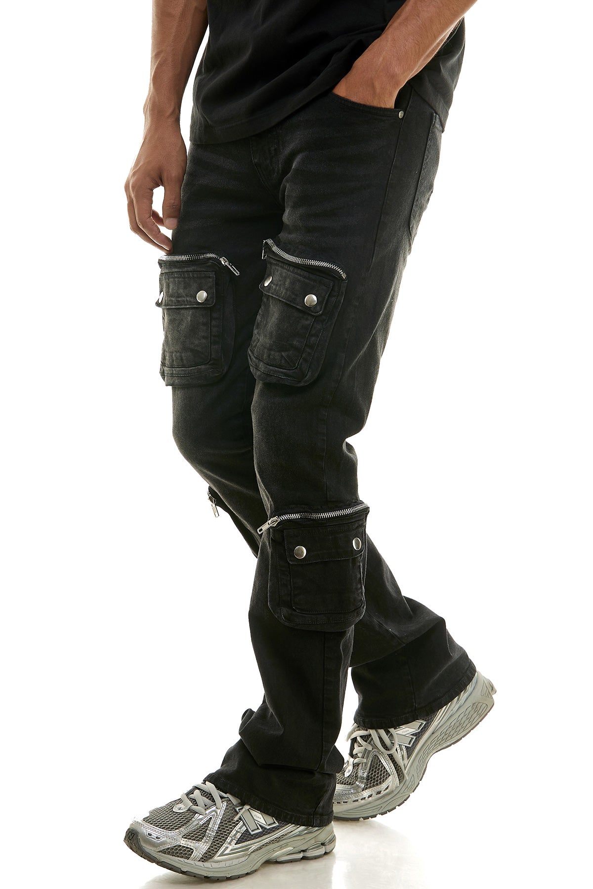 3D CARGO FLARE JEANS