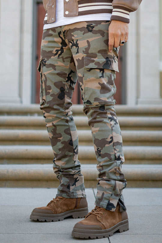 STACKED DOUBLE CARGO PANTS