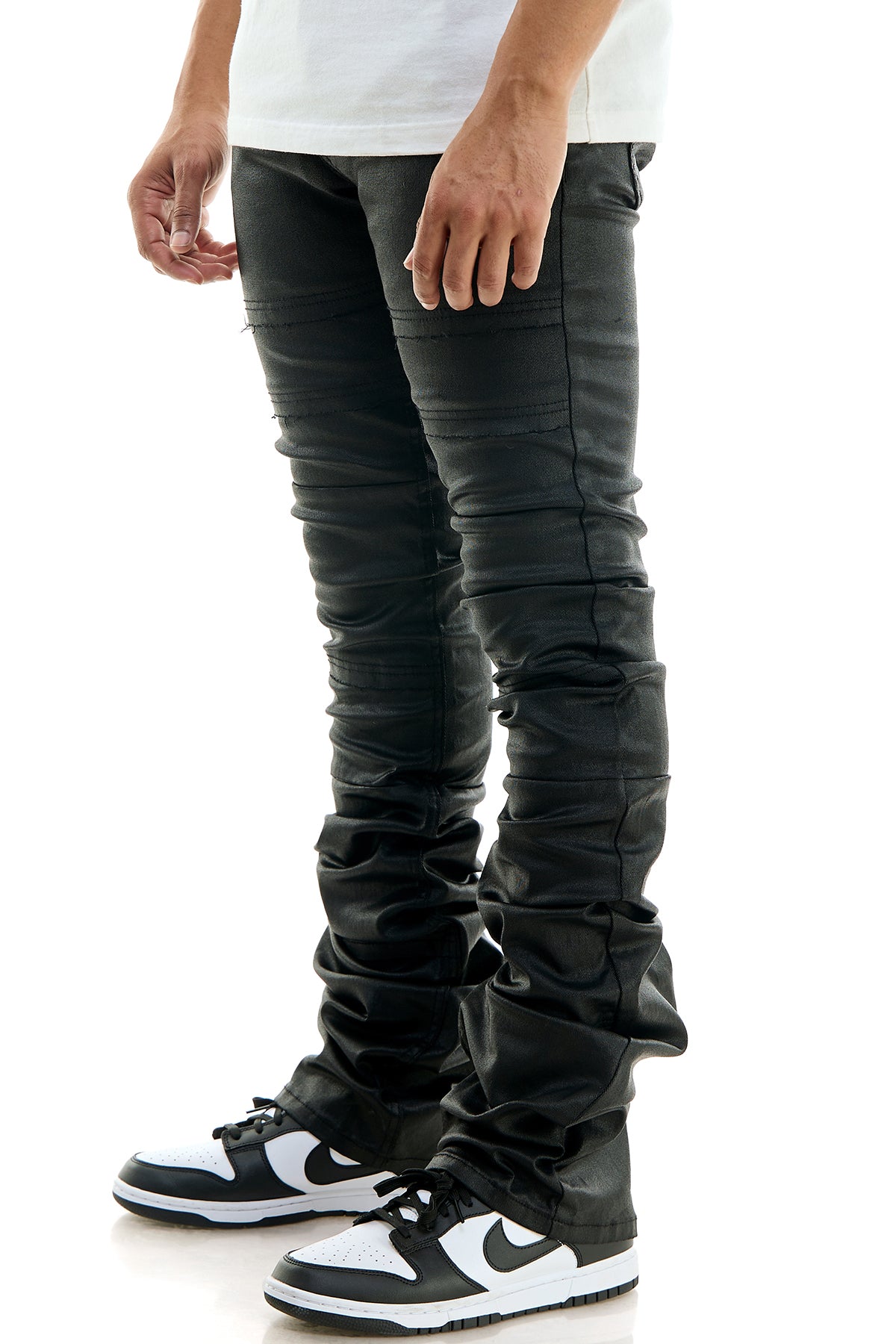SUPER STACKED WAXED PANTS – KDNK