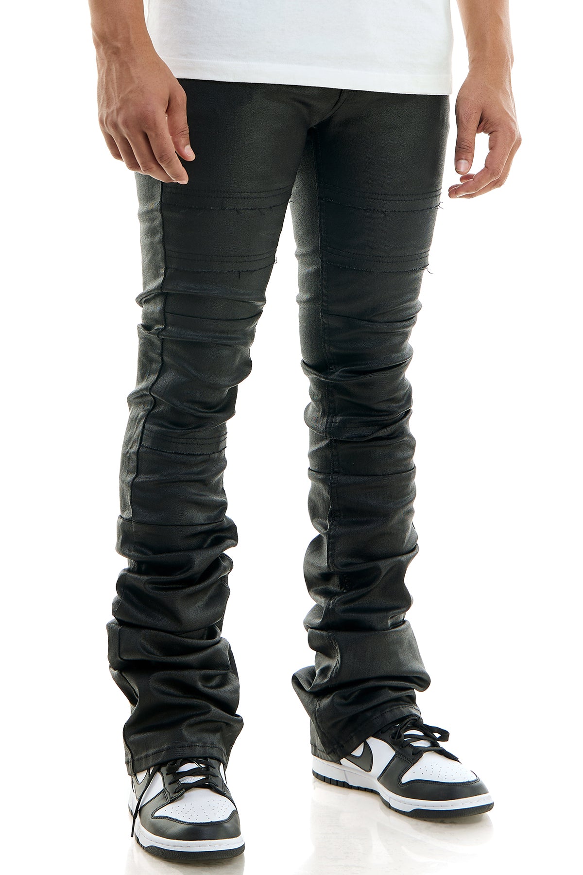 SUPER STACKED WAXED PANTS – KDNK