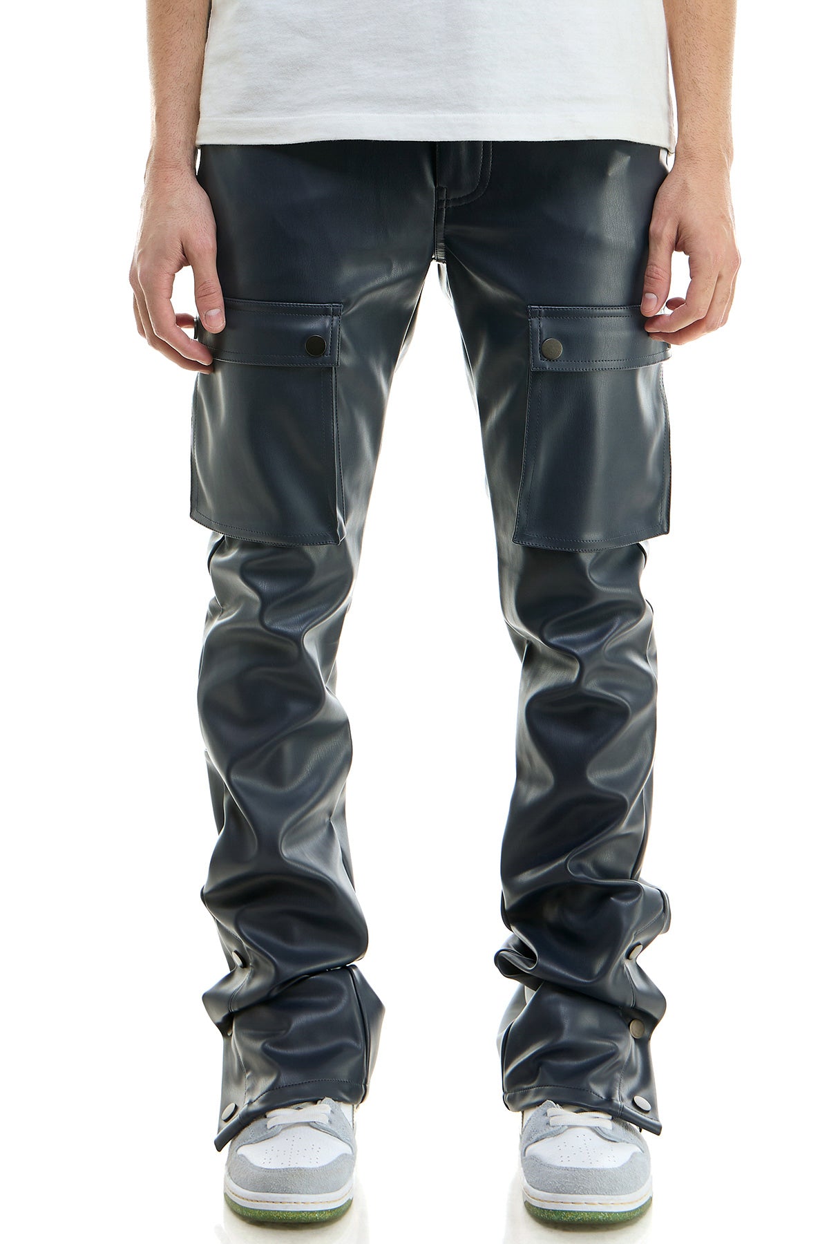 パンツ mnml Surper Stacked Leather Pants 33 MNML Stacked Leather Pants Black | Culture Kings US