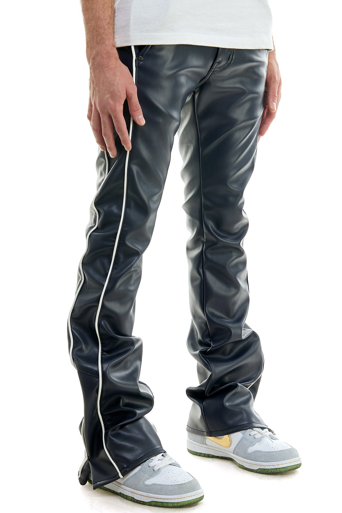 PIPED LEATHER FLARE PANTS – KDNK PIPED LEATHER FLARE PANTS – KDNK