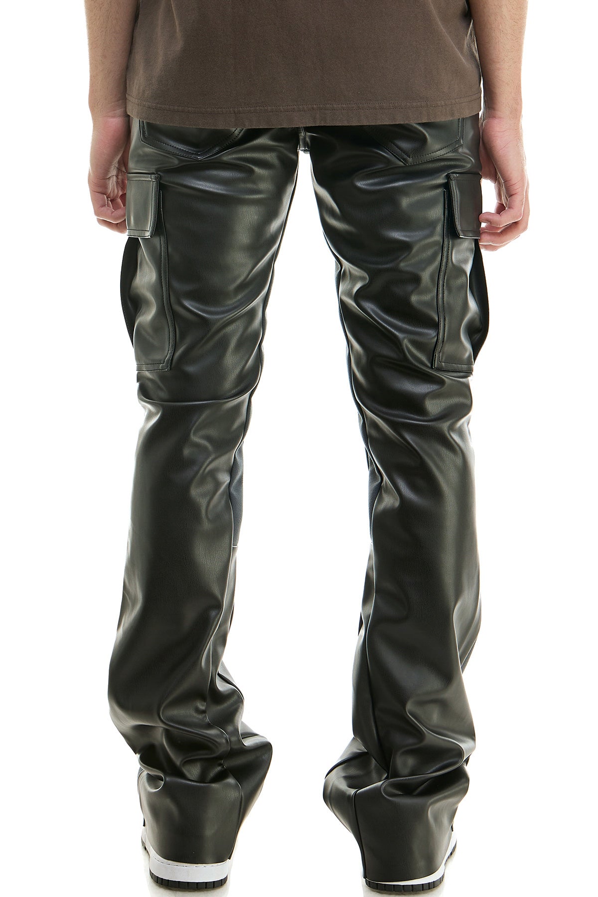 LEATHER FLARE PANTS