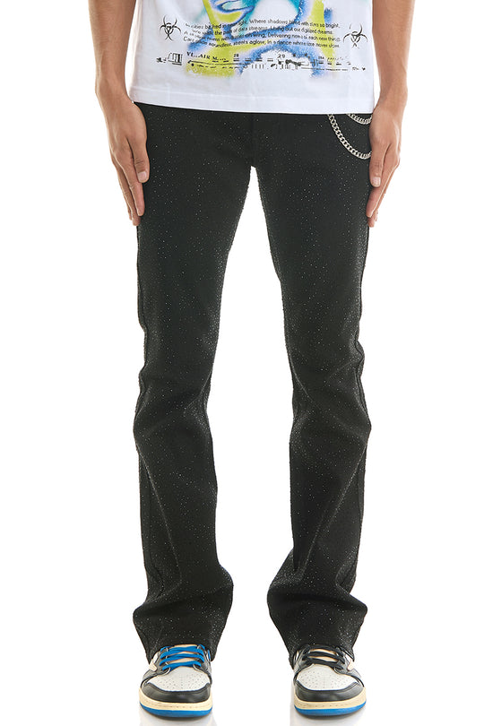 RHINESTONE FLARE JEANS