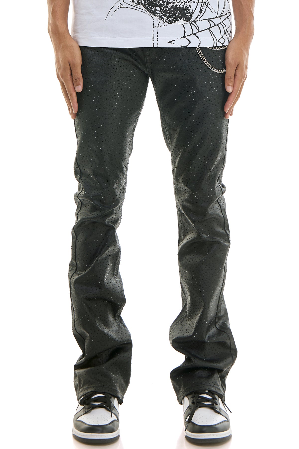 Men's Destroyer Rhinestone Jeans - Waxed Skinny Flare Fit