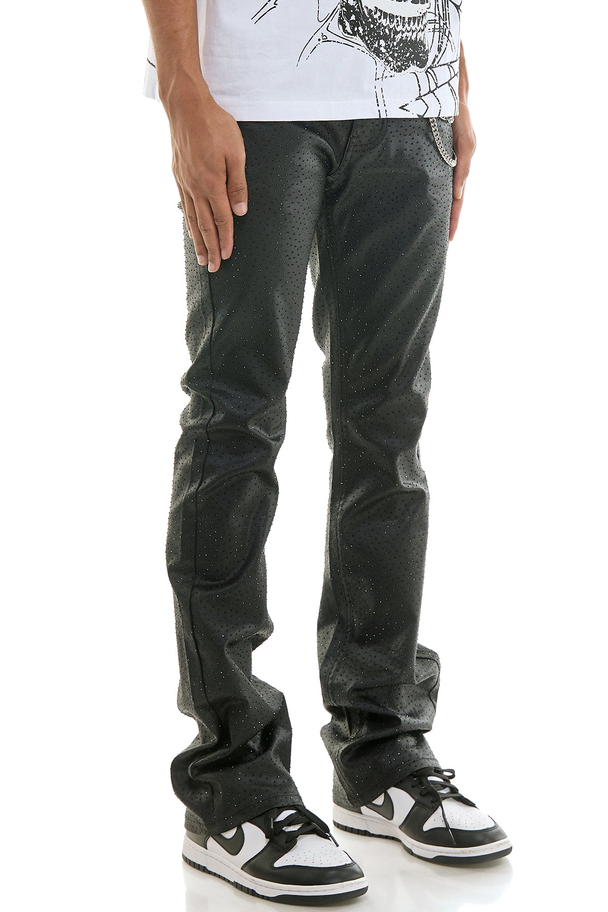 Men's Destroyer Rhinestone Jeans - Waxed Skinny Flare Fit