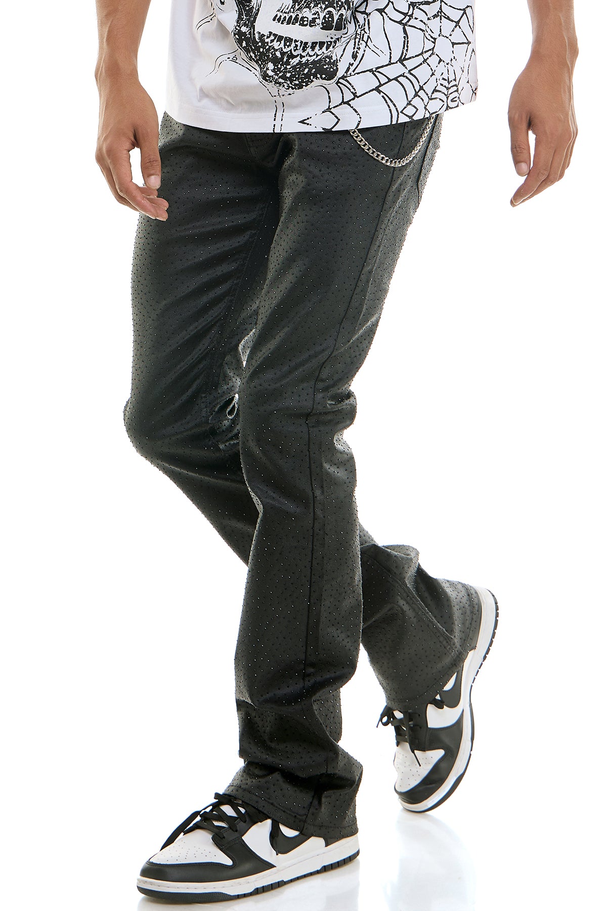 Men's Destroyer Rhinestone Jeans - Waxed Skinny Flare Fit