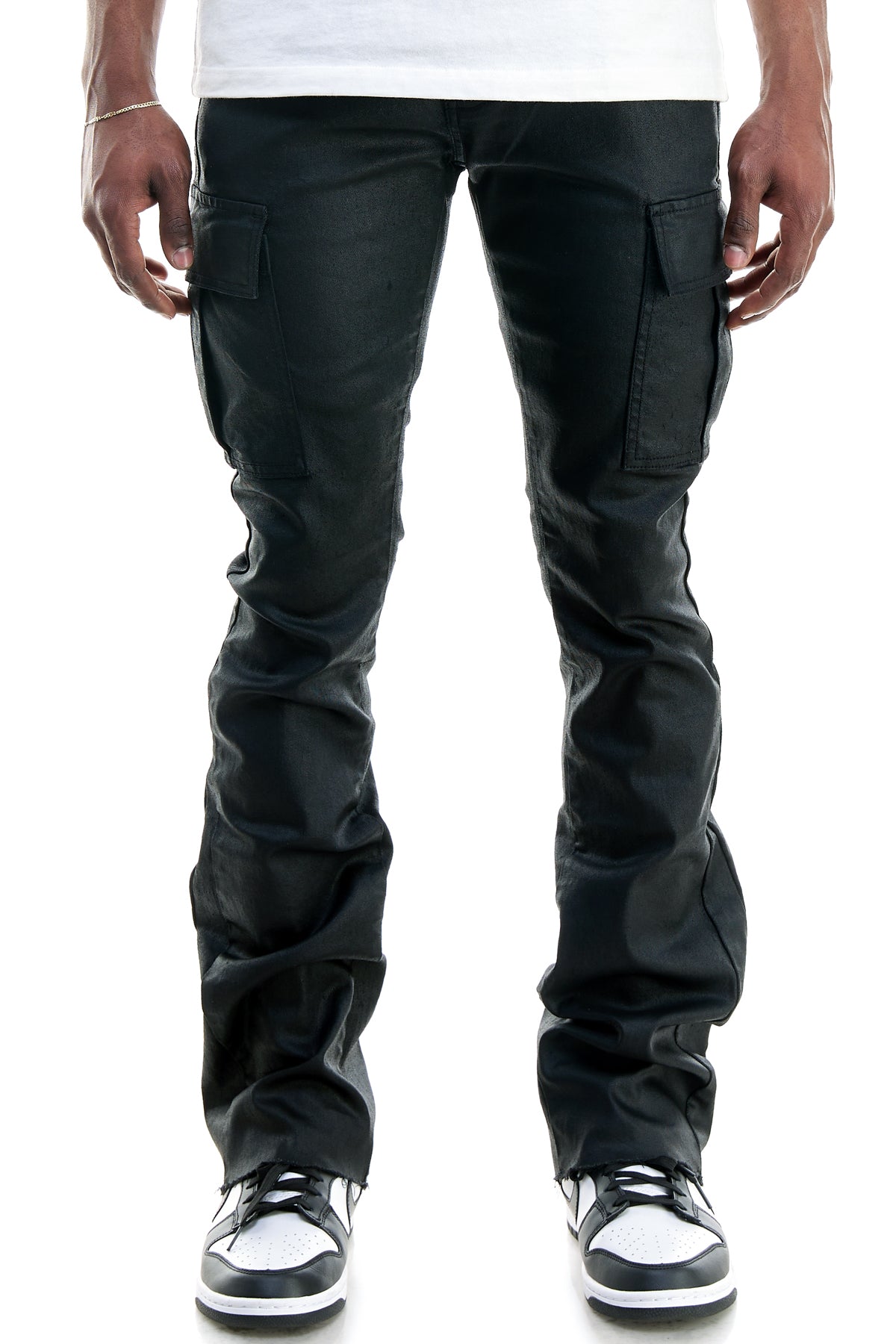 WAXED FLARE JEANS
