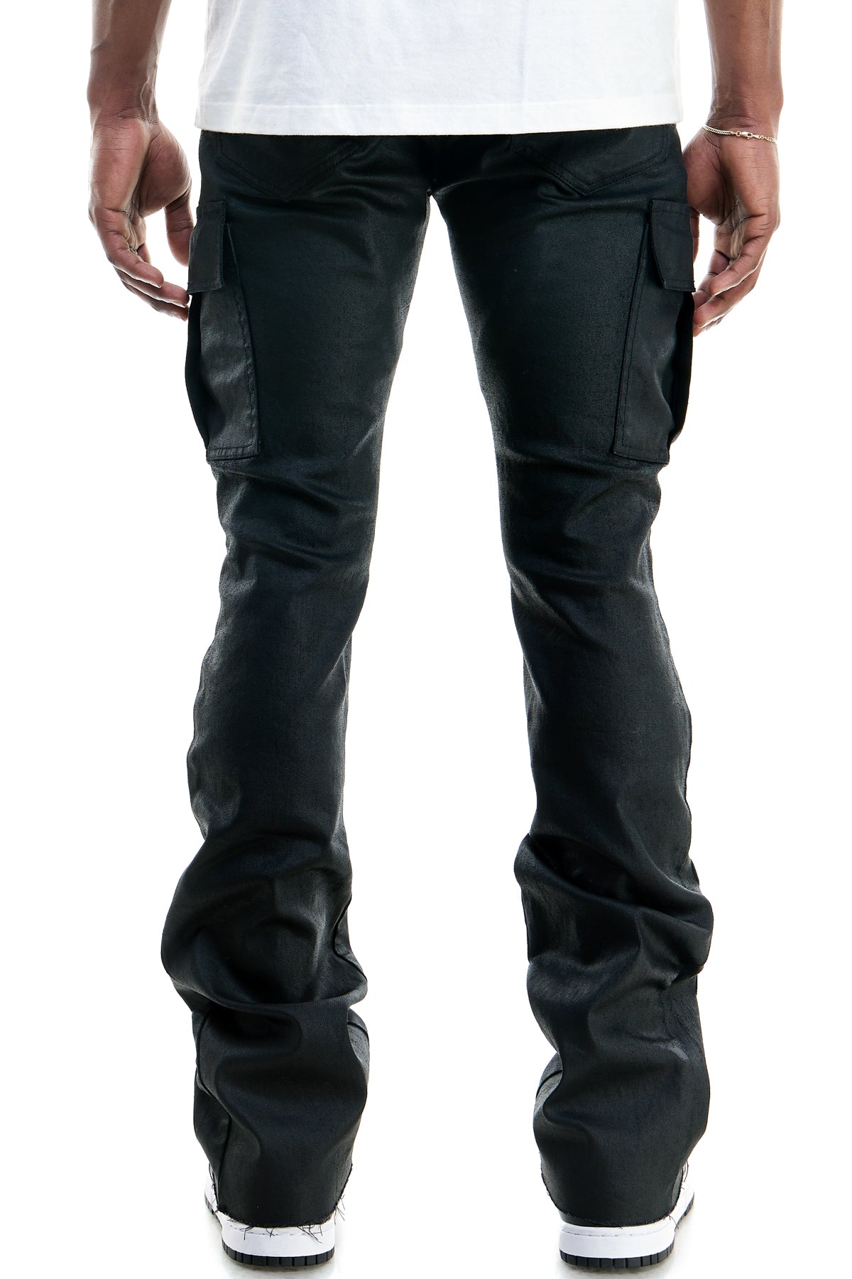 WAXED FLARE JEANS