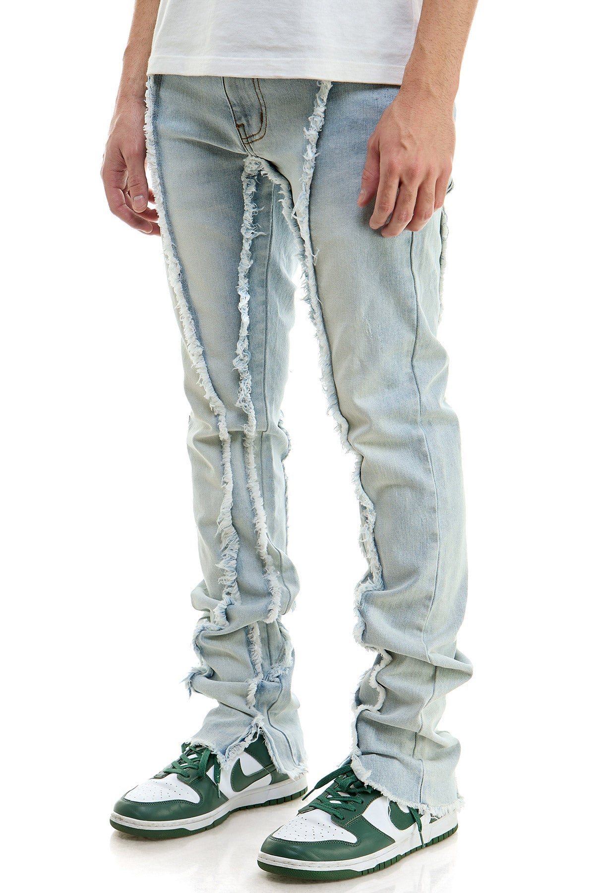 STACKED RAW JEANS