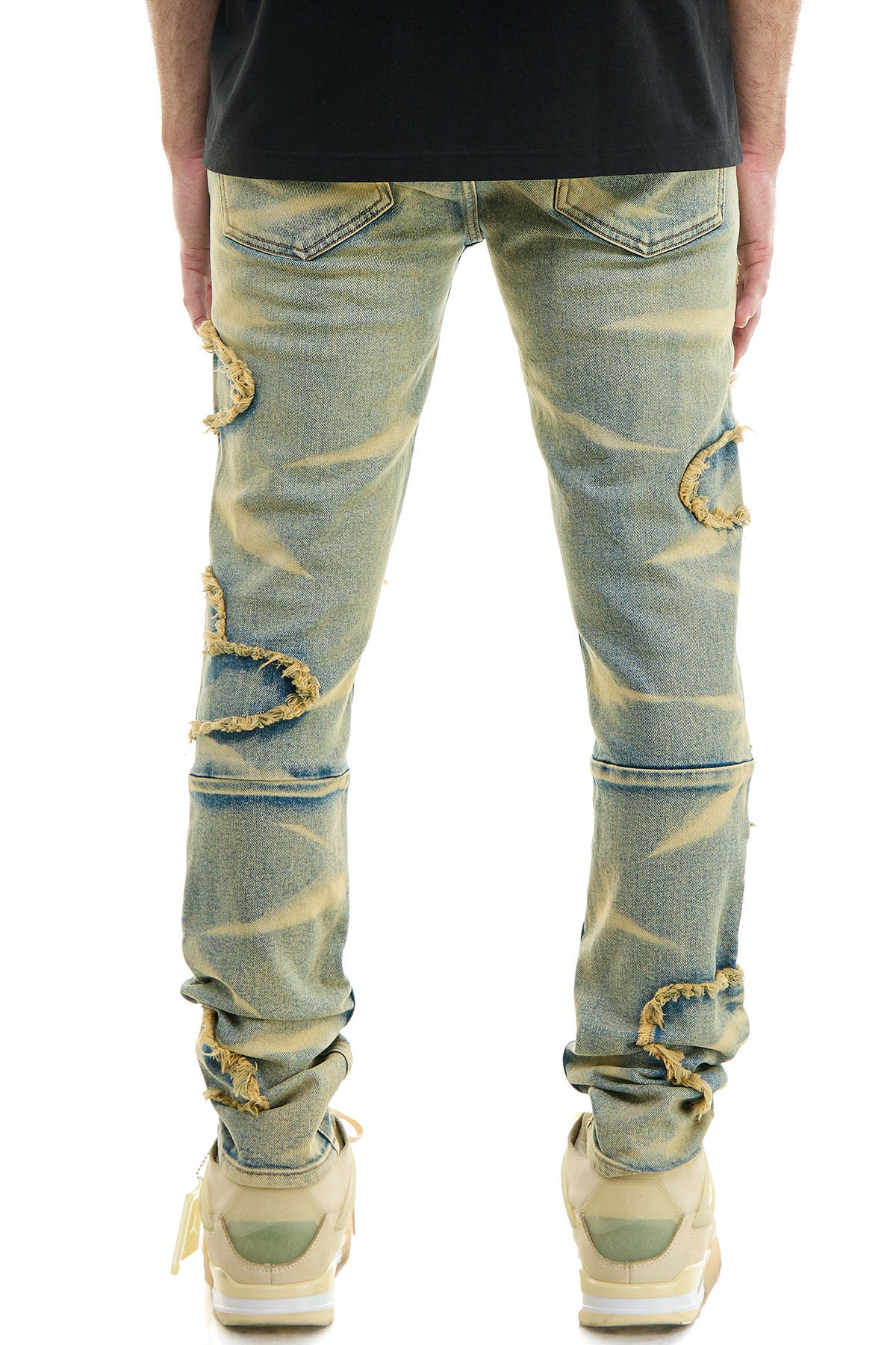 【KIXI】★(UNISEX) Banding Wave Washing Denim WAVE JEANS – KDNK