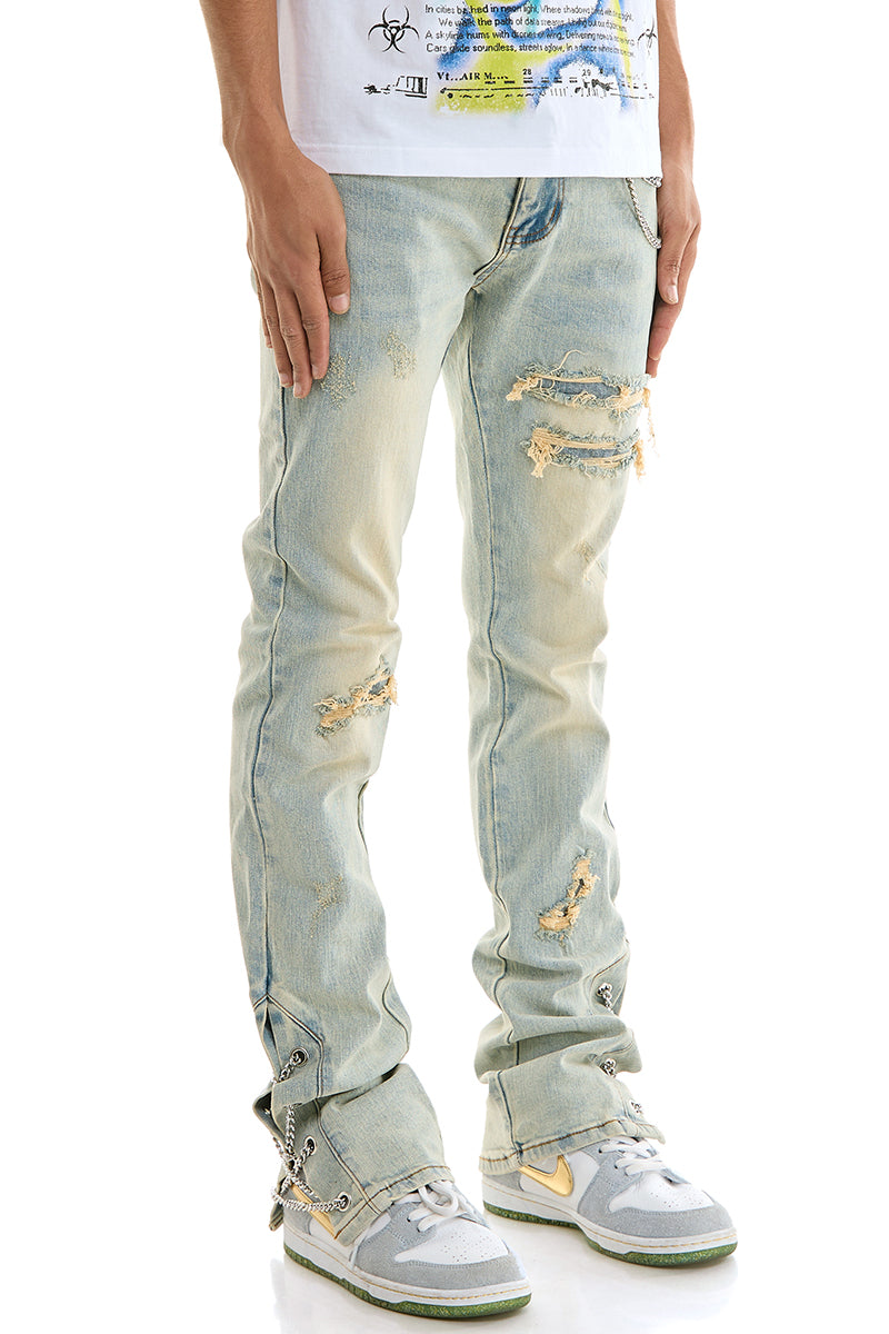 【GOOD GRIEF】DENIM LONG SK with Chain Long denim skirt - Women | MANGO OUTLET USA