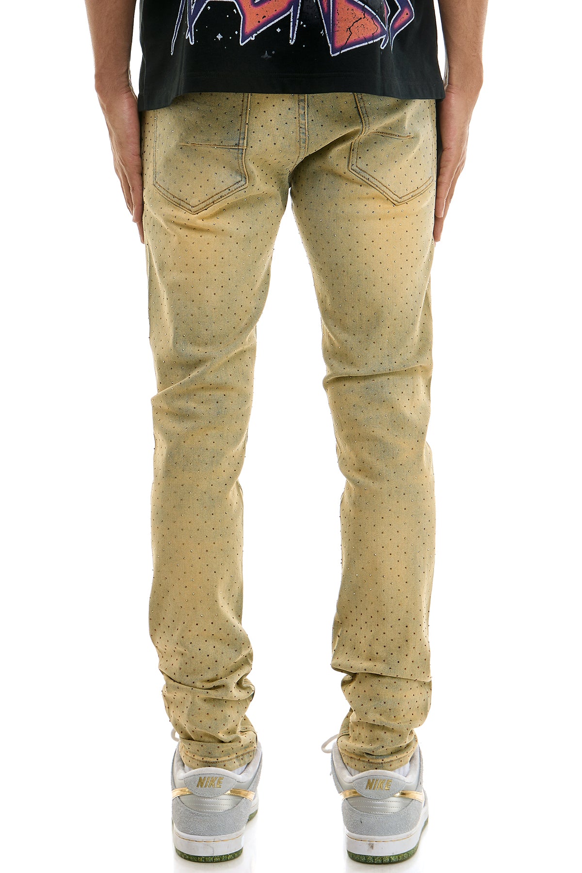 mnml ラインストーン　RHINESTONE SKINNY DENIM Men's T.Blue Ombre Rhinestone Skinny Jeans | KND4876 – KDNK