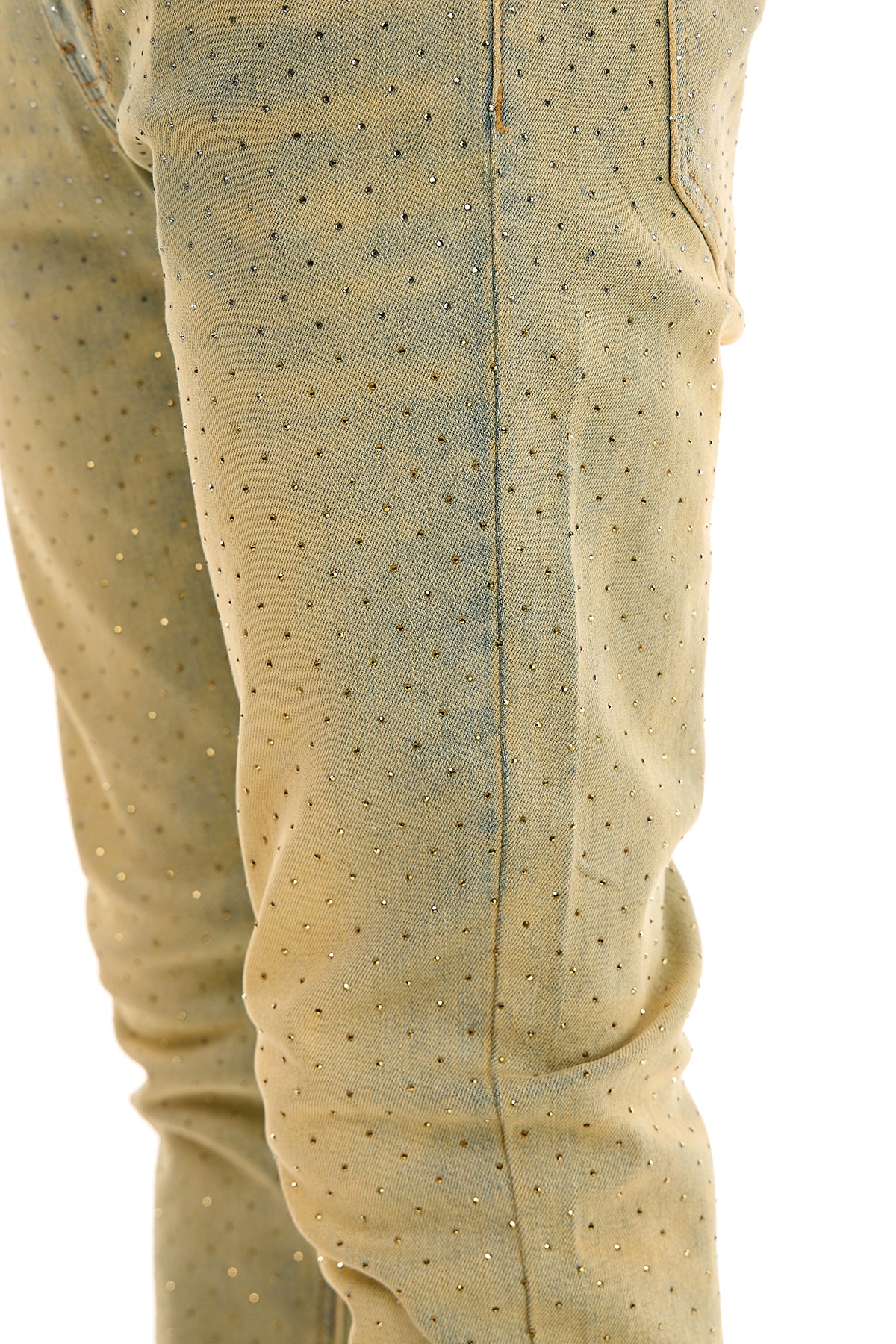 GOLDEN RHINESTONE SKINNY JEANS