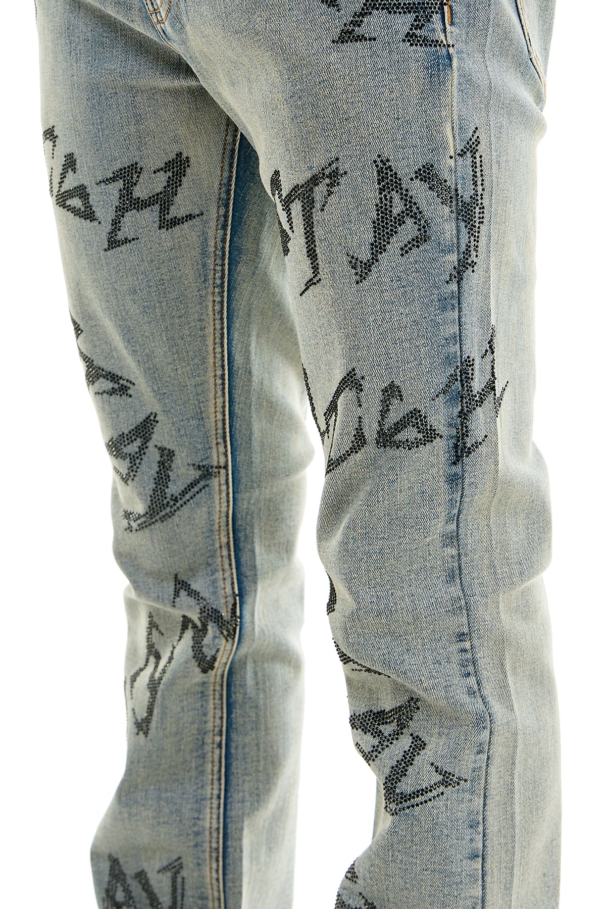 STAY HIGH RHINESTONE SKINNY FLARE JEANS