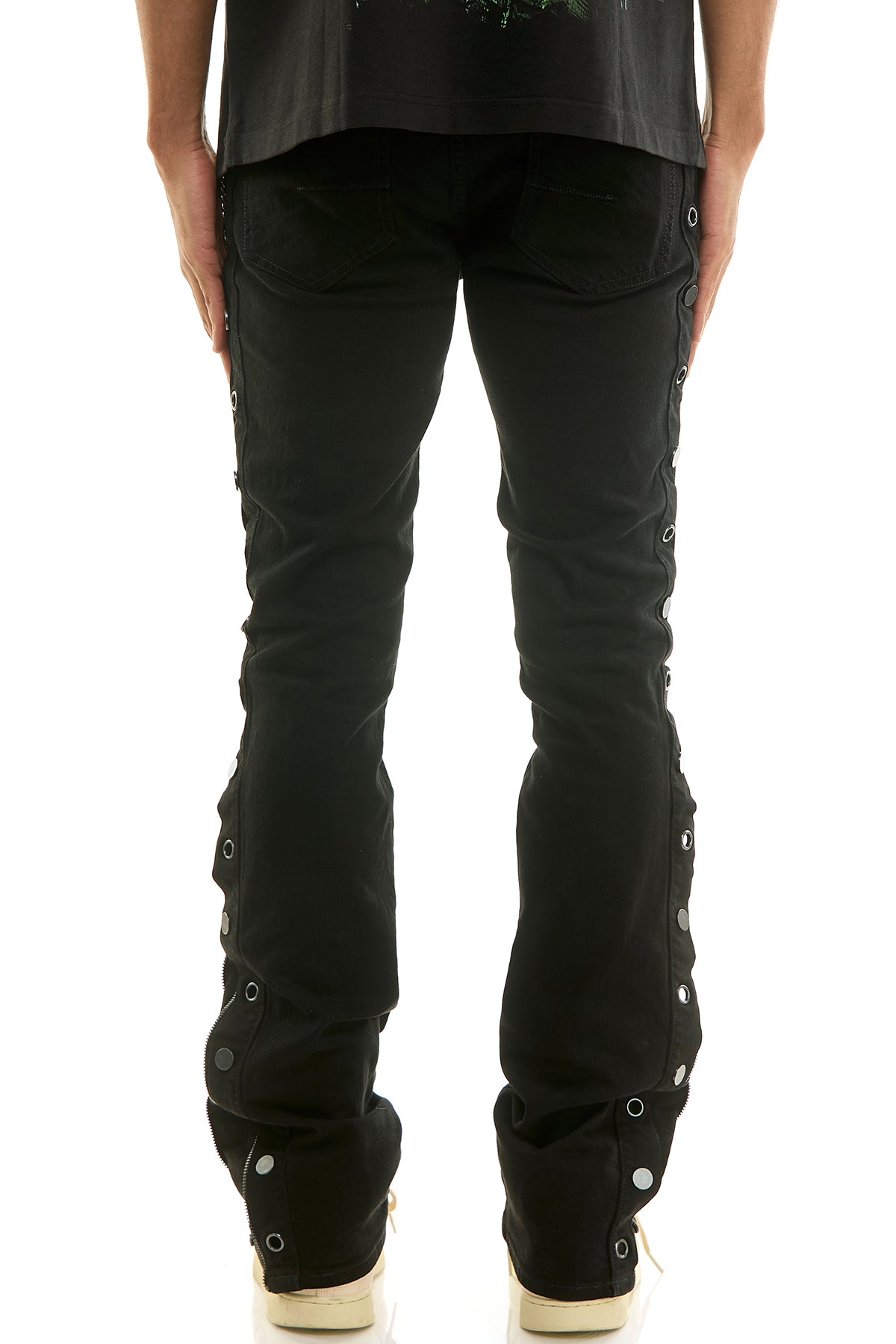 Men's Matrix Stacked Jeans - Jet Black Studded Denim | KND4914 – KDNK