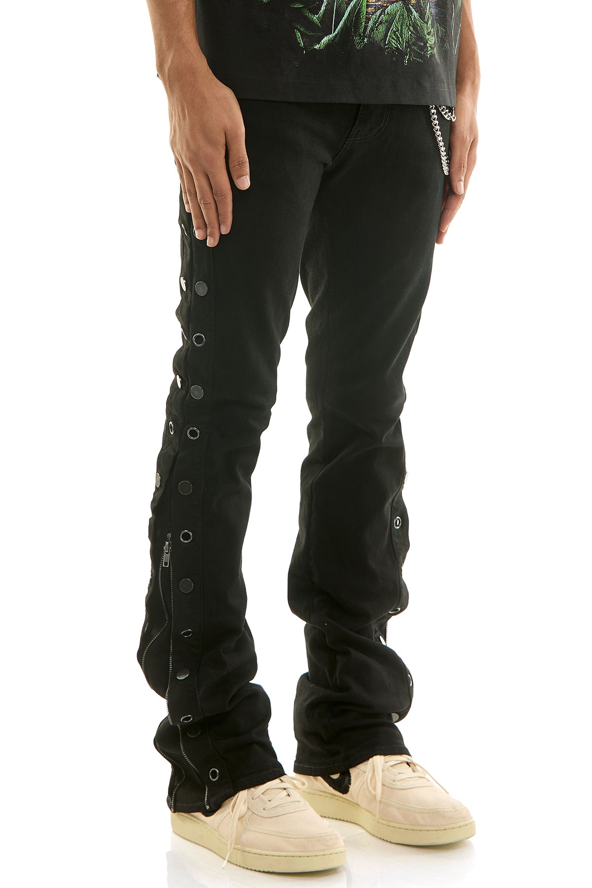 Men's Matrix Stacked Jeans - Jet Black Studded Denim | KND4914 – KDNK