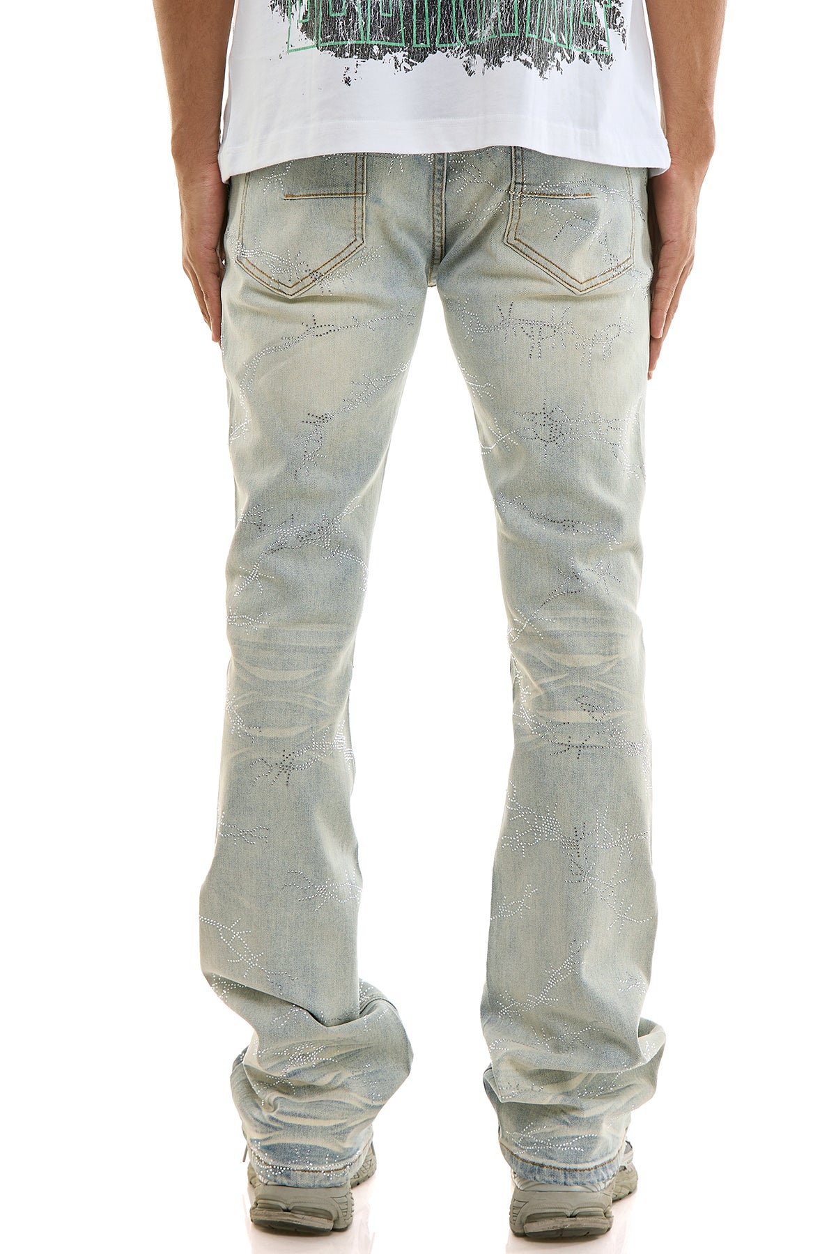 Men's Thorn Rhinestone Skinny Flare Jeans | KND4920 – KDNK