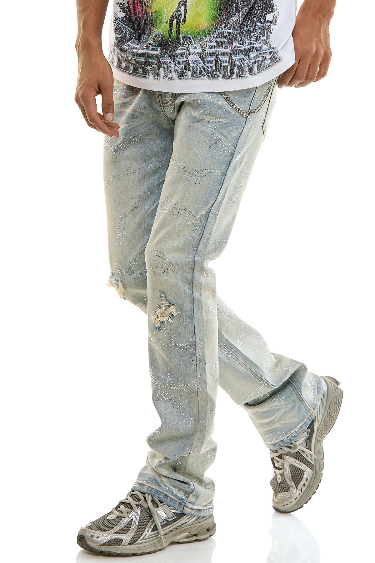 Men's Thorn Rhinestone Skinny Flare Jeans | KND4920 – KDNK