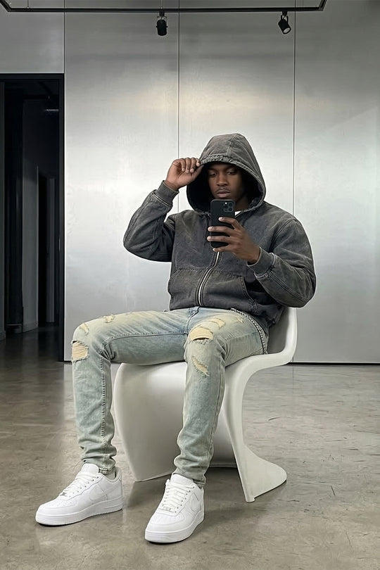 FORGED DISTRESS SKINNY JEANS