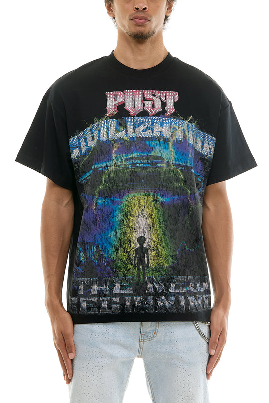 POST CIVILIZATION RHINESTONE T-SHIRT