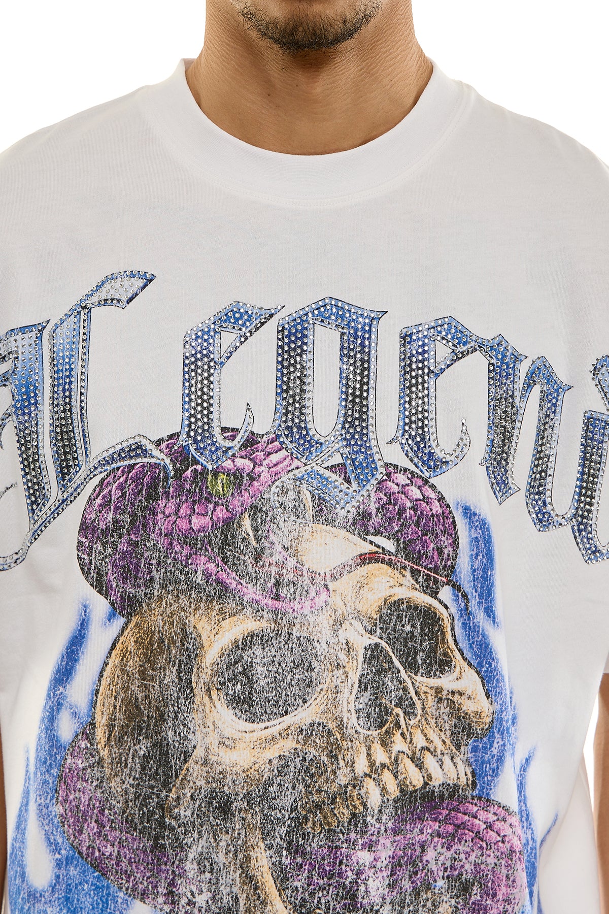 Men's Legend Rhinestone T-Shirt - White | KNT064 – KDNK