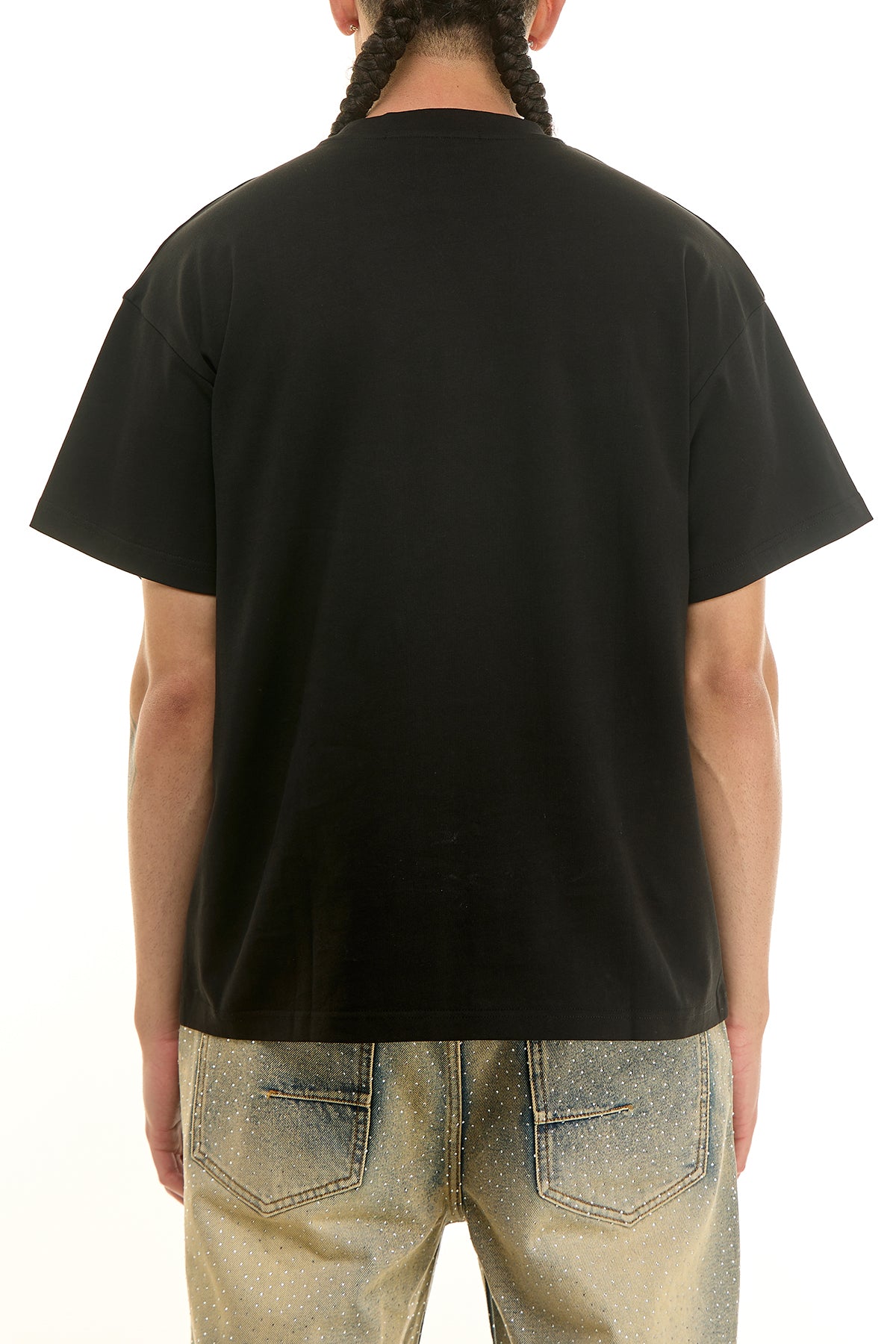 Men's Celestial Rhinestone T-Shirt - Black | KNT083 – KDNK
