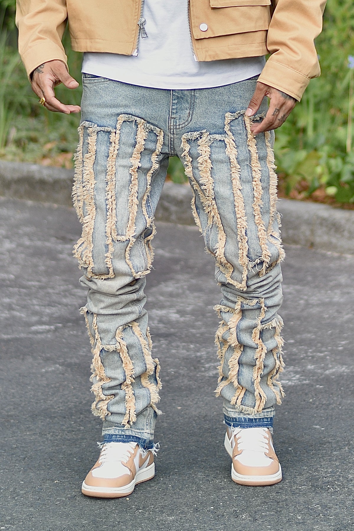 STACKED BARCHA JEANS