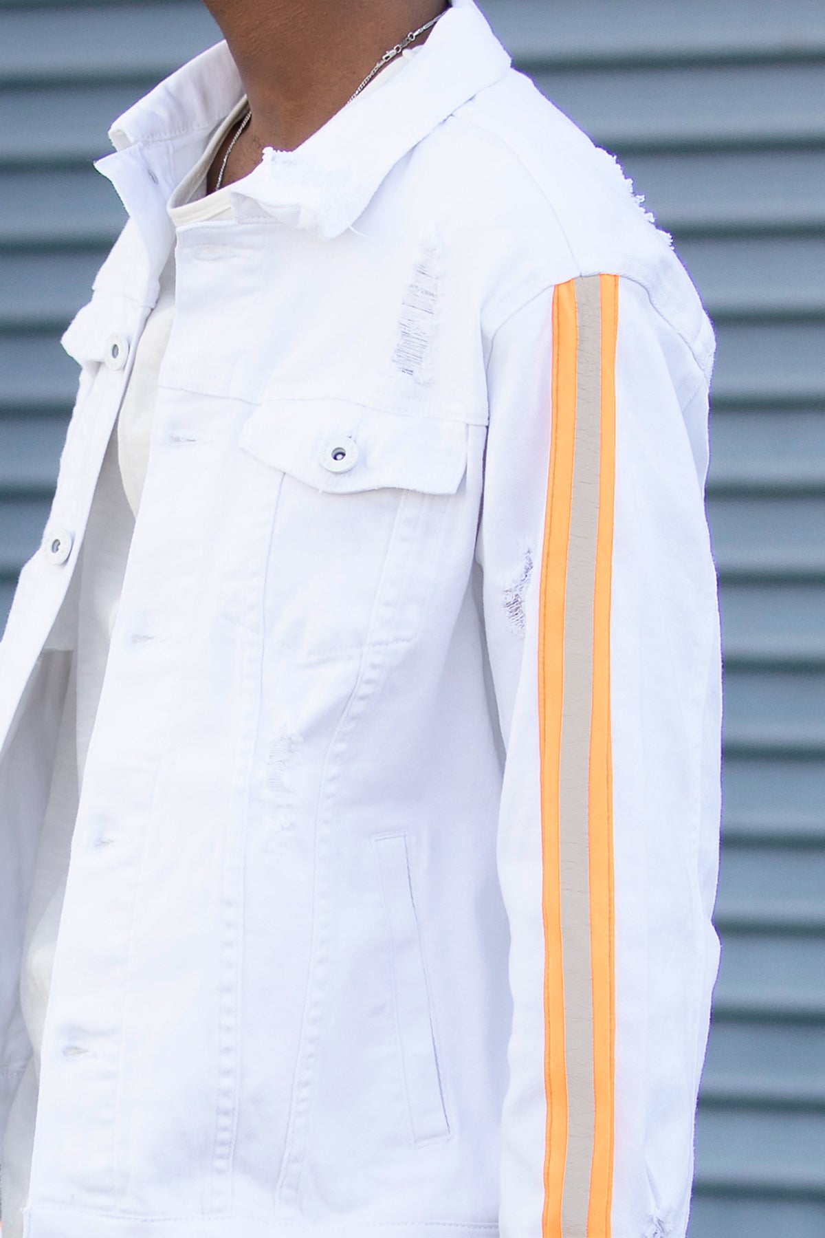 Reflective Taped Jacket (White) (4893386735718)