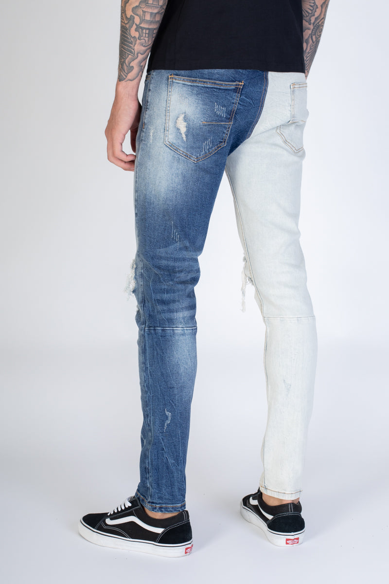 Contrast Jeans (Blue) (3940530585702)