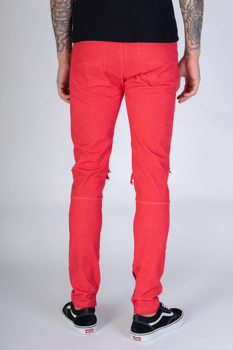Colorful Ankle Zip Pants (Red) (3951450652774)
