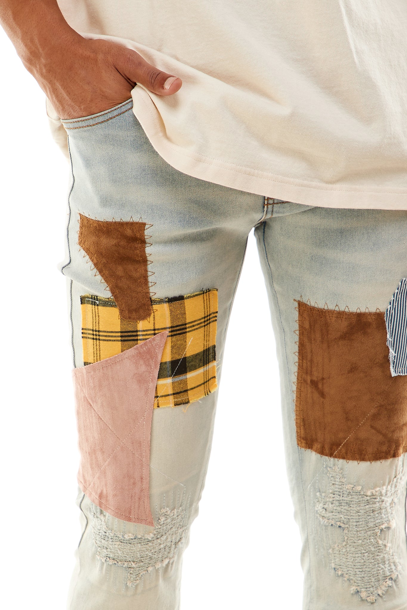MULTI PATCH WORK JEANS