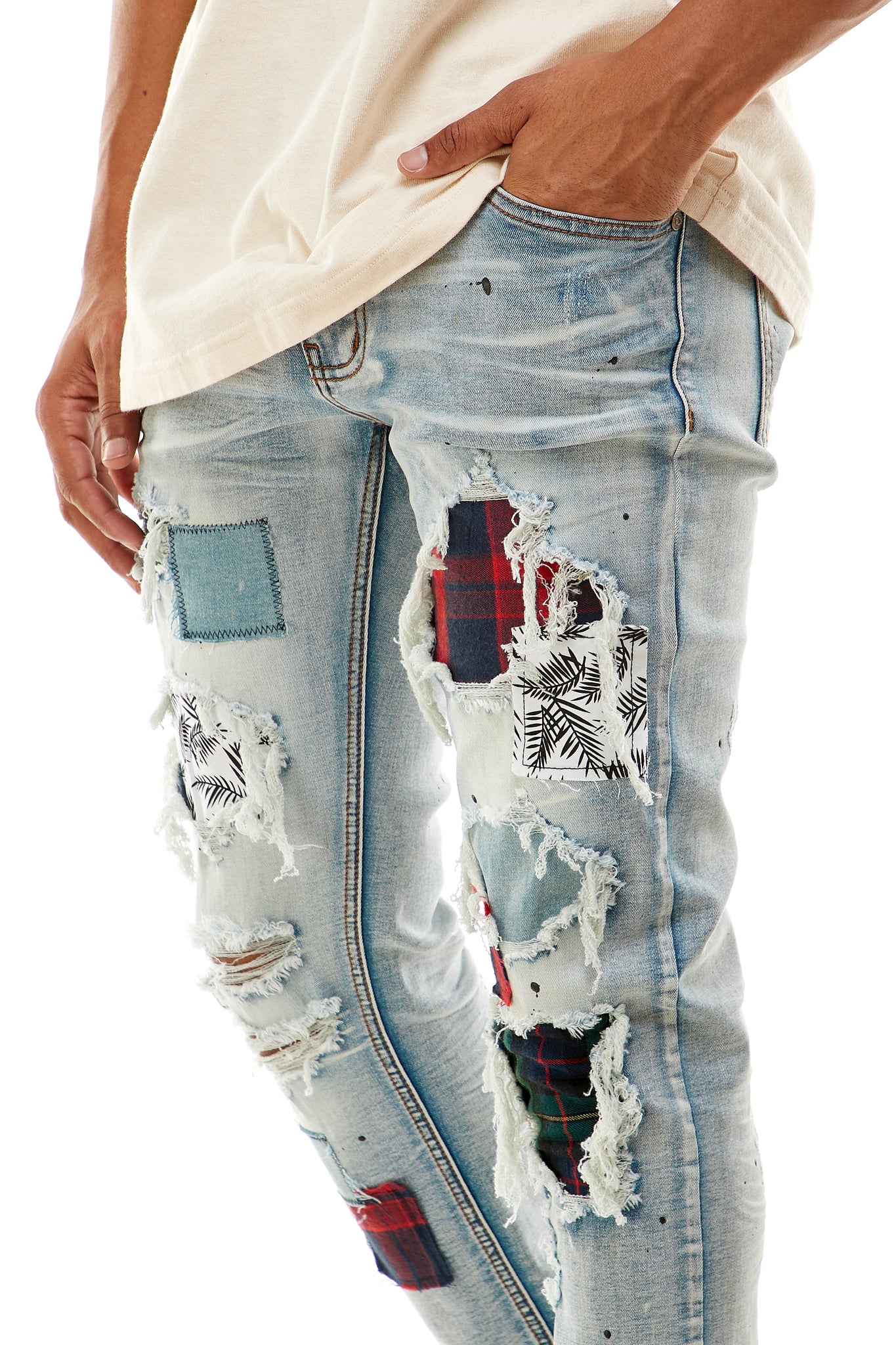 OVER & UNDER PATCH JEANS