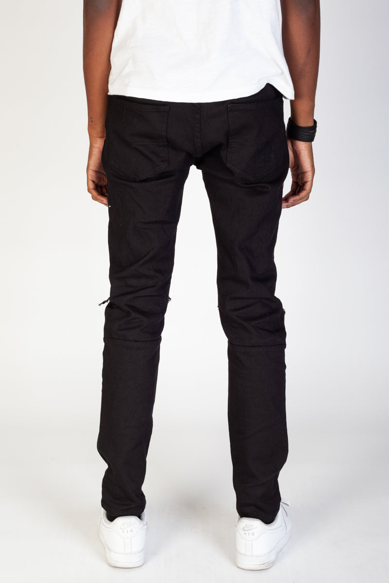 Destroyed Pants With Drawstring (Black) (3961263194214)