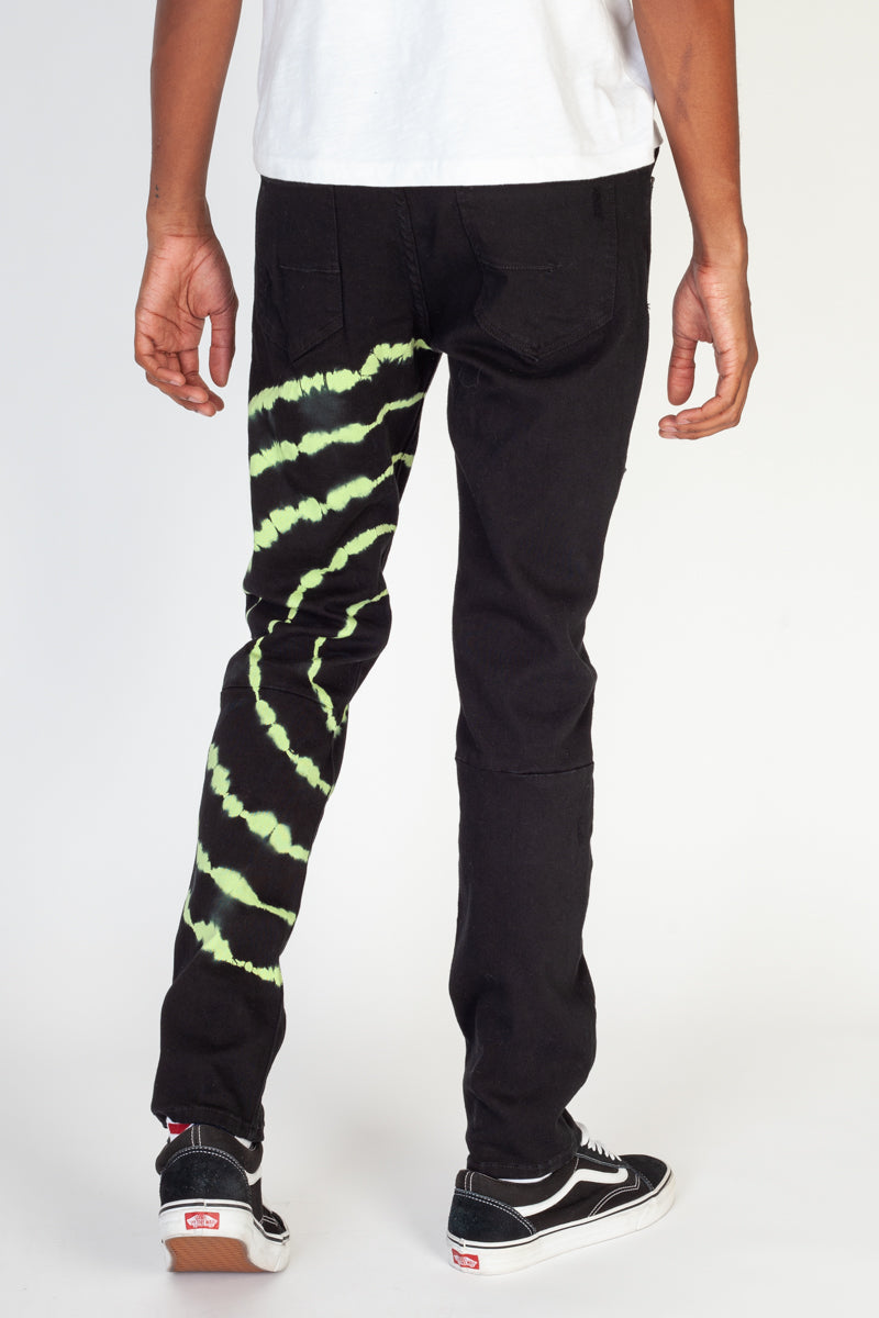 Tie-Dye Skinny Pants (Black) (4823471784038)