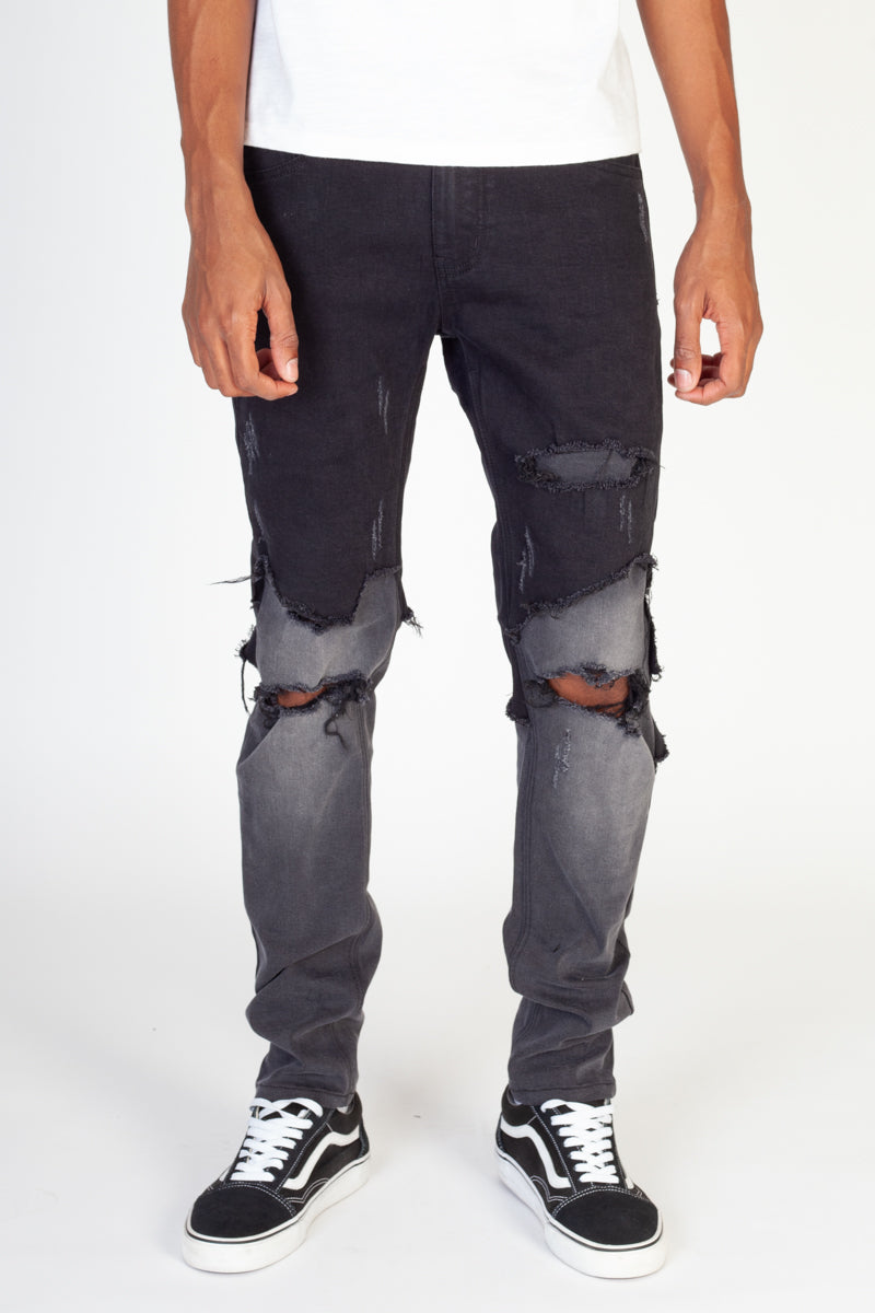 Double-Layer Jeans (Black) (4823487152230)